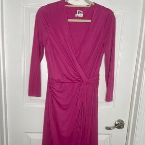 Pink Faux Wrap Dress by Anne Klein
